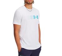 Under Armour Camiseta para Hombre con Logotipo Flyin en el Pecho Izquierdo, Blanco/Azul éter, XL