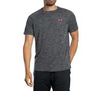 Under Armour Camiseta de Manga Corta con Textura para Hombre, (002) Negro/Rojo Racer, Medium