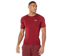 Under Armour - Camiseta de manga corta de compresión HeatGear para hombre, rojo cardenal (625) y blanco, talla S
