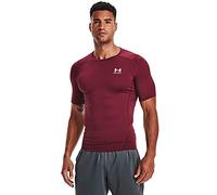 Under Armour - Camiseta de manga corta de compresión HeatGear para hombre, rojo cardenal (625) y blanco, talla S