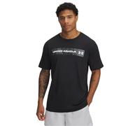 Under Armour Camiseta de Manga Corta UA Camo Chest Stripe para Hombre, Negro/Verde Marino OD/Blanco, S