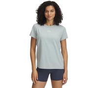 Under Armour Camiseta de Manga Corta UA Rival Core para Mujer, Verde sílice/Blanco, XS