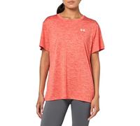 Under Armour Camiseta de Manga Corta UA Tech™ Twist para Mujer, Fuego/Blanco, XL