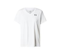 Under Armour Tech SSV Solid Camiseta de manga corta para mujer con cuello de pico, ligera camiseta de deporte, color blanco/negro