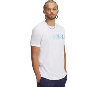 Under Armour Camiseta para Hombre con Logotipo Flyin en el Pecho Izquierdo, Blanco/Azul éter, L