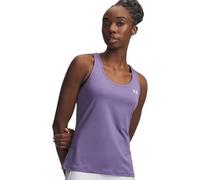 Under Armour Camiseta sin mangas de malla para mujer, Púrpura Luxe/Blanco, XS