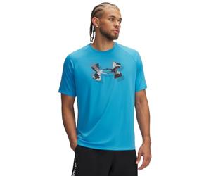 Under Armour Camiseta UA Tech Print Fill para Hombre y Hombre, Azul éter/Negro, L