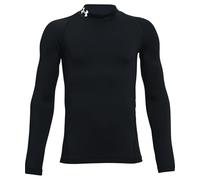 Under Armour CG Armour Mock LS Manga Larga para niño con tecnología antiolor, Camiseta térmica de Invierno ultracálida con Cuello de Polo, Negro/Blanco, XL para Niños