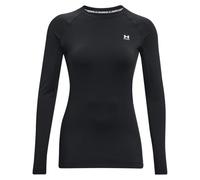 Under Armour UA CG Authentics Crew Manga Larga ultracálida con tecnología antiolor, Camiseta de Mujer con Cuello Redondo, Negro, XXL