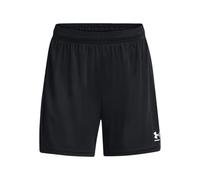 Under Armour Challenger Knit Short Pantalones cortos de mujer, ligeros pantalones cortos deportivos para correr o jugar al fútbol, color negro/blanco