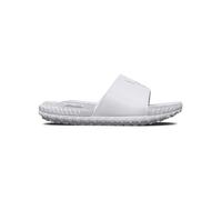 Under Armour Sandalias unisex Project Rock 3 Slides para adultos, (100) Blanco/Blanco/Gris Halo, 11.5 Women/10 Men