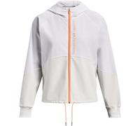 Under Armour Chaqueta con Cremallera Completa Tops Warmup, (100) White/Gray Mist/Mellow Orange, Medium para Mujer