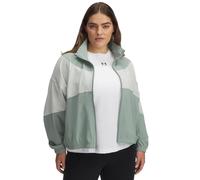 Under Armour Chaqueta Rival Woven para mujer, (348) Verde sílice, verde hidro, negro, XS