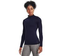 Under Armour Coldgear Authentics - Cuello Alto para Mujer, Azul Marino Medianoche (410)/Blanco, M