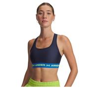 Under Armour Crossback Mid Impact Sports Bra Sujetador Deportivo, (403) Azul Marino Lavado, Azul Atlantis, Amarillo de Alta Visibilidad, Small para Mujer