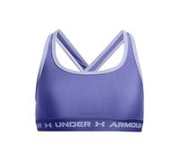 Under Armour Crossback Mid Solid Sujetador de deporte con espalda cruzada, ligero sujetador de niña para correr, color rosa fantasía/blanco/blanco