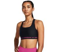Under Armour Crossback Mid Solid Sujetador de deporte con espalda cruzada, ligero sujetador de niña para correr, color gris starlight/celeste