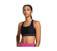 Under Armour Crossback Mid Solid Sujetador de deporte con espalda cruzada, ligero sujetador de niña para correr, color gris starlight/celeste