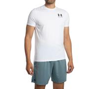 Under Armour de los hombres Camiseta ajustada con logotipo de HeatGear, Blanco