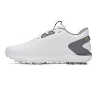 Under Armour Drive Fade 2 - Tenis de golf para hombre, (100) Blanco/Gris Titán/Plateado Metálico, 9