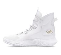 Under Armour Flow Highlight Ace - Zapatos de voleibol para mujer, (100) Blanco/Blanco/Oro Metálico, 37.5 EU