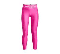 Under Armour Girl´s Heat Gear Leggins, Pantalón de deporte para niños, suave pantalón de chándal, color rosa/blanco, YS