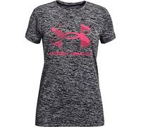 Under Armour Girl'S Graphic Twist Big Logo - Mangas Cortas para Mujer (Talla S), Color Negro