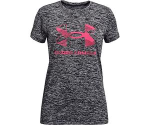 Under Armour Girl'S Graphic Twist Big Logo - Mangas Cortas para Mujer (Talla S), Color Negro