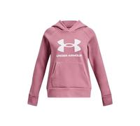 Under Armour Girls' Standard Rival Fleece Big Logo Hoodie, (697) Pink Elixir / / White, X-Small