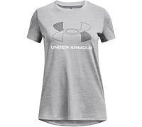Under Armour Girls' Standard Tech Big Logo Twist Short Sleeve T Shirt, (011) Mod Gray / / White, Large
