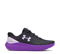 Under Armour Grade School Surge 4 - Tenis para niña, (002) Negro/Lavish/Salt Purple, 23.2 cm