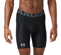 Under Armour HeatGear Armour Pantalones cortos de compresión para hombre, negro (001)/gris (Pitch gray), talla XXL, altos