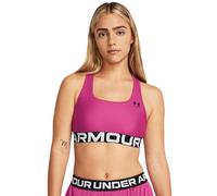 Under Armour HeatGear Authentics Mid Impact - Sujetador deportivo, Astro Rosa/Negro, Large