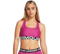 Under Armour HeatGear Authentics Mid Impact - Sujetador deportivo, Astro Rosa/Negro, X-Large