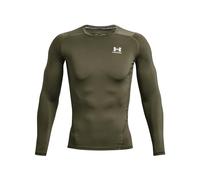 Under Armour Heatgear - Camiseta de compresión de Manga Larga con Cuello Redondo para Hombre, (390) Marine Od Verde/Blanco, S/Alto