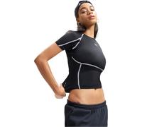 Under Armour HeatGear Elite - Camiseta de manga corta para mujer, Negro definitivo, 36