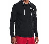 Under Armour Hombre Rival Terry Left Chest Full Zip, Sudadera con Cremallera para Gimnasio Ligera, cómoda Sudadera Deportiva para Calentamiento y entrenamientoBlack / / Onyx White,XL