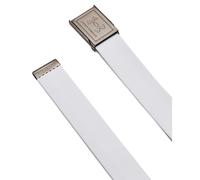 Under Armour Hombre Stretch Webbing Belt, Cintura Hombre senza buchi resistente per sport e attività all'aria aperta, Cintura elastica da golf con fibbia regolabileWhite/Halo Gray/Silver,OSFM