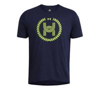 Under Armour Hombres Run Everywhere Wreath SS tee Laufbekleidung Camiseta De Running Midnight Navy 410/High Vis Yellow 731 - Azul Oscuro L