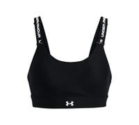 Under Armour UA Infinity High Bra Sostén deportivo para correr, sujetador cruzado en la espalda para mujer, color negro/blanco