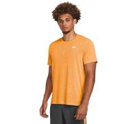Under Armour Launch Splatter Tee Camiseta de manga corta para hombre, camiseta de deporte ligera, color naranja nova/gris atómico/reflectante
