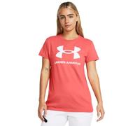 Under Armour Live Sportstyle Graphic - Camiseta de manga corta con cuello redondo para mujer, (811) Coho/Blanco, M