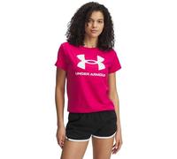 Under Armour Live Sportstyle Graphic Short Sleeve Crew Neck T-Shirt Camiseta, Color Fucsia/Blanco, XS para Mujer