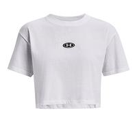 Under Armour Logotipo de Marca UA Crop SS Graph de Manga Corta, Wht, Extra-Small para Mujer