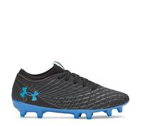 Under Armour Magnetico Select 5 Jr - Tacos de fútbol para niños (niño pequeño/niño grande), Negro/Castlerock/Azul Atlantis, 5.5 Big Kid