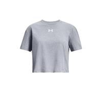 Under Armour Manga Corta con Logotipo Deportivo para niñas, (035) Steel Light Heather/White, Small