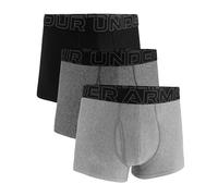 Under Armour Men's Performance Tech 3" 3 Pack Solid Boxer Briefs, Boxers de los Hombres, Steel Heather/Castlerock Heather/Black,