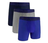 Under Armour Men's Performance Tech 6" 3 Pack Solid Boxer Briefs, Boxers de los Hombres, Royal/Steal Heather/Midnight Navy,