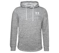 Under Armour Men's Rival Terry Long Crew Neck Hoodie, Onyx White (112)/Team Orange, Small