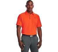 Under Armour Men's Standard Tech Golf Polo, Blaze Orange (825)/Pitch Gray, X-Large Tall